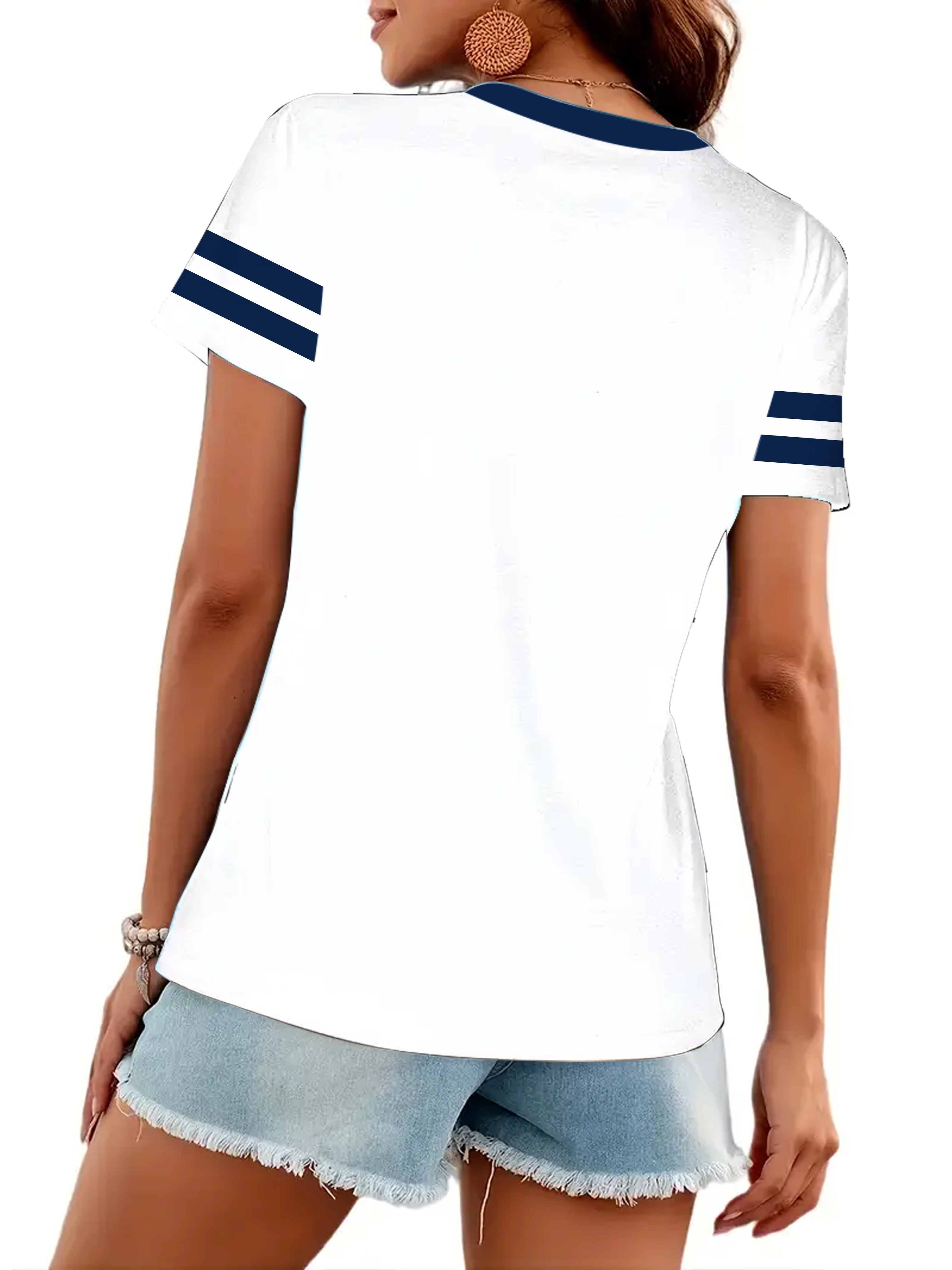 Women's Plus Size 89 Print V-Neck Short Sleeve T-Shirt Casual Top