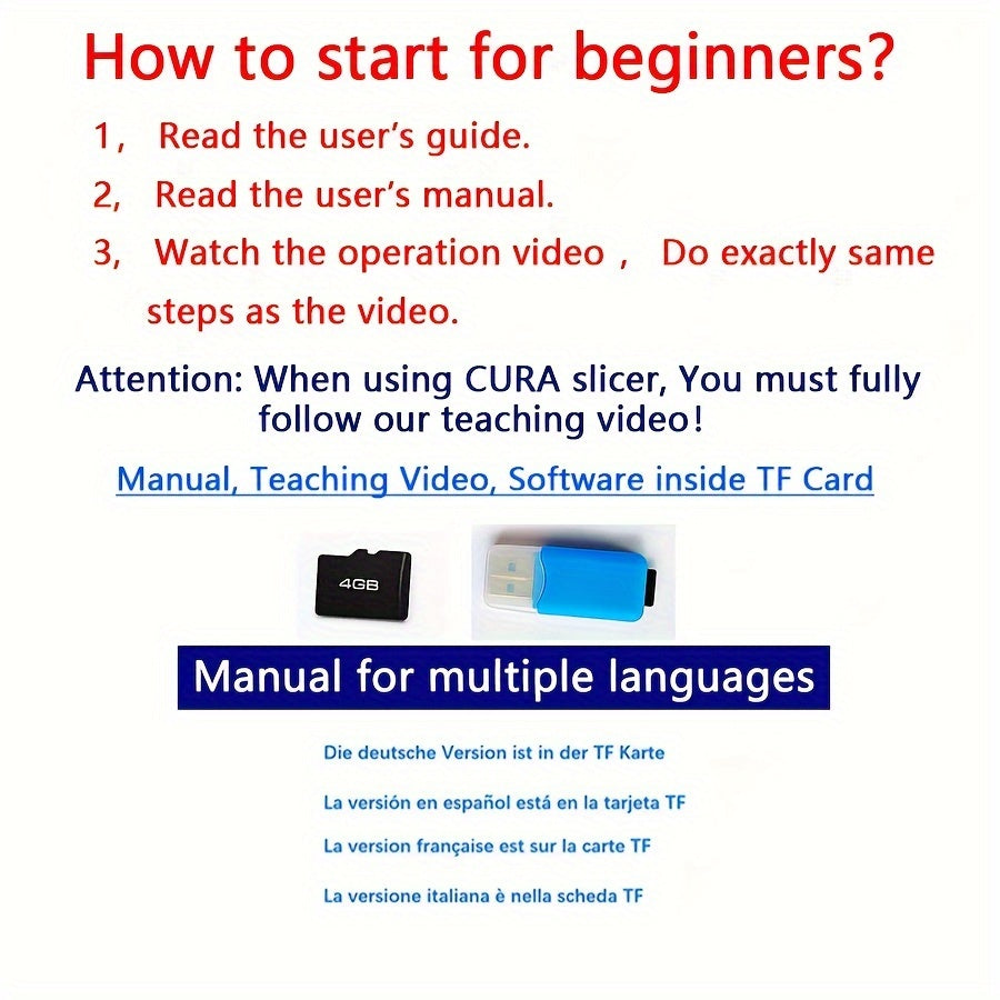 3D Printer with Heated Bed and Screen 5.9x5.9x5.9 Inches Low Noise EU Plug