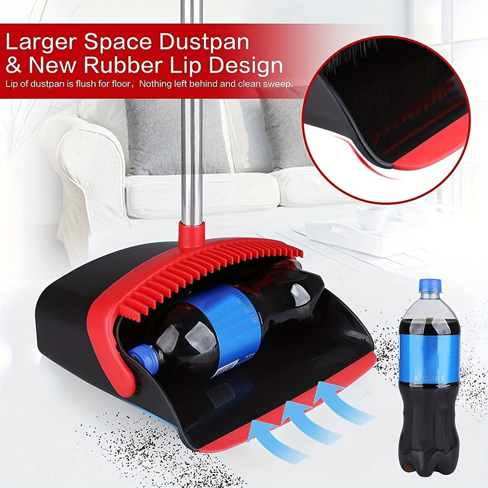 Комплект для уборки в вертикальном положении: совок и щетка для уборки внутри и снаружи, длина 98 см и 130 см