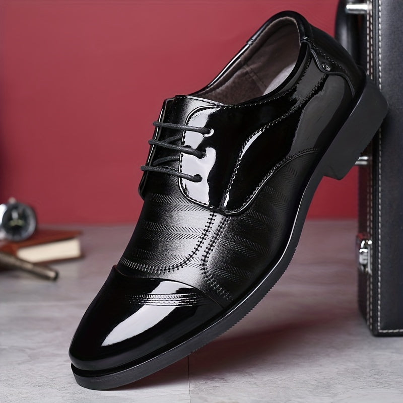 Men's Derby Shoes Leather Non-Slip Dress Shoes for Wedding Business