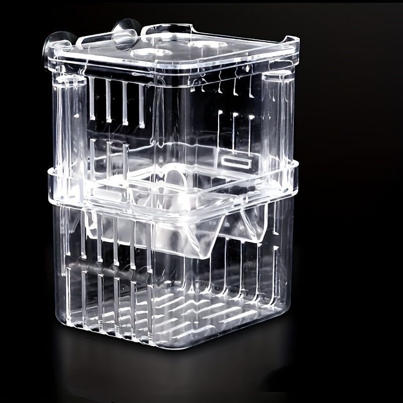 Square Fish Breeding Isolation Box for Guppies No Battery Needed