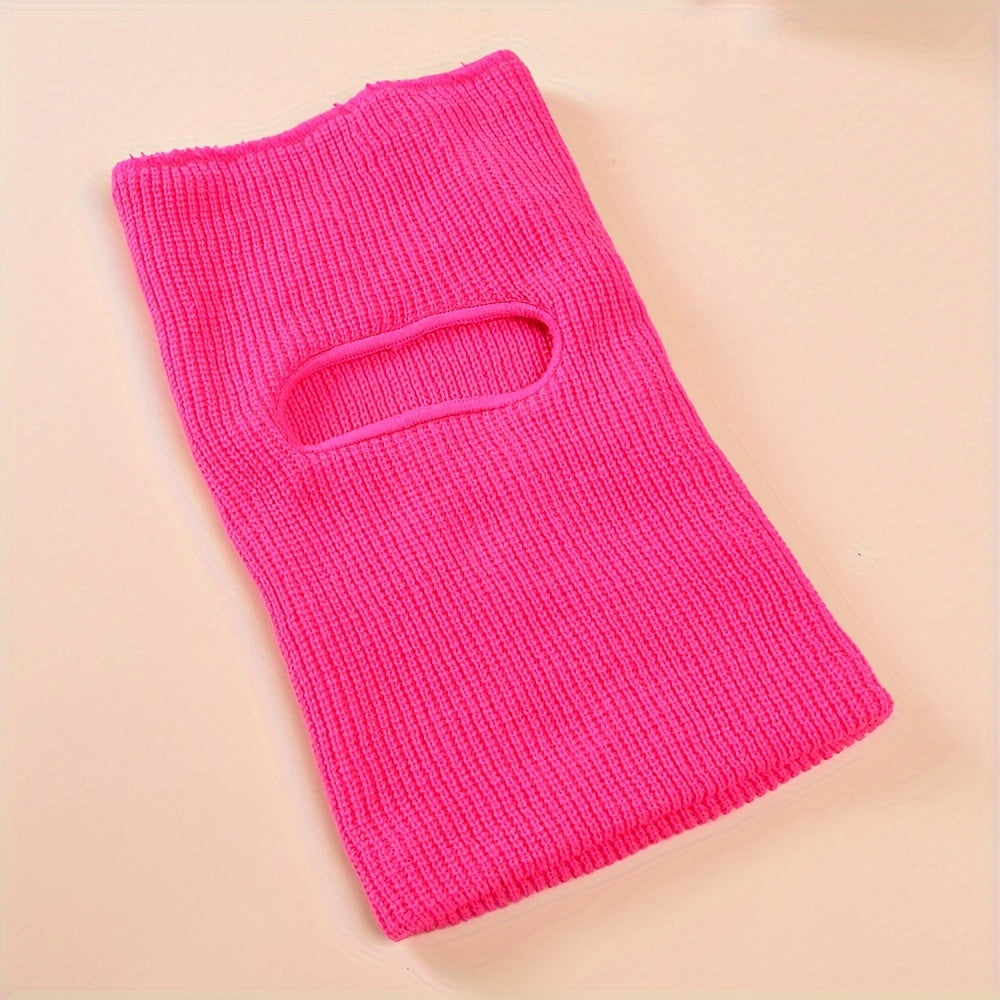 Winter Sports Face Mask with Knitted Single Eye Slot Candy Colors Warm Neck Protector