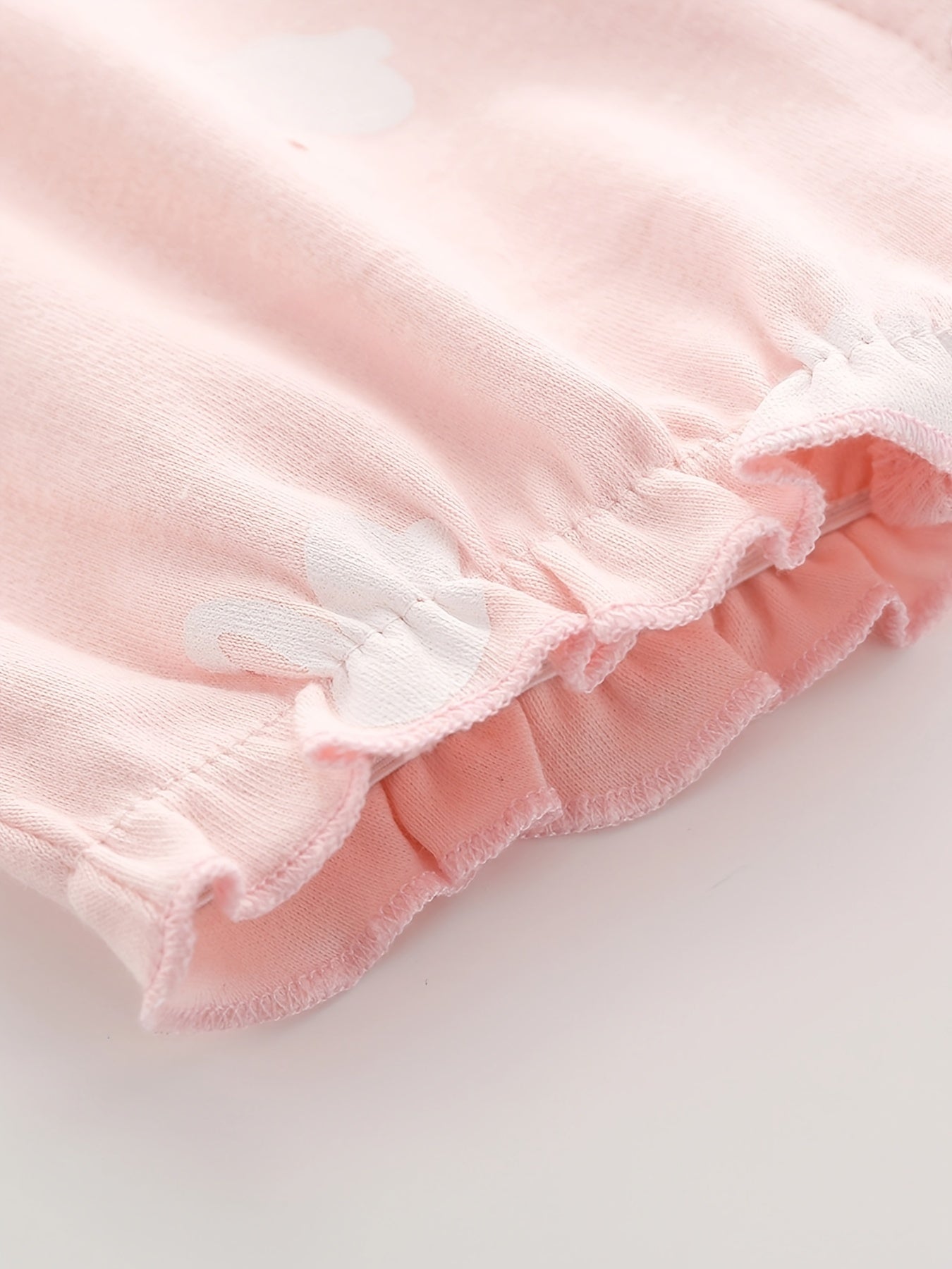 Baby Girl Pink Cotton Romper Sleeveless Summer Cartoon Ruffle Newborn 0-12 Months