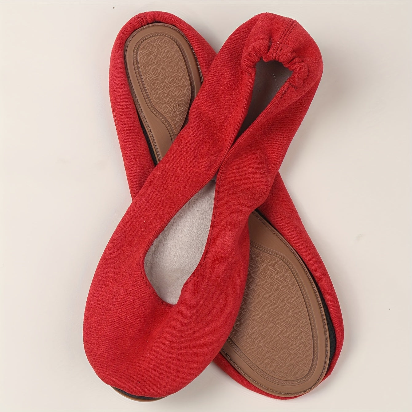 Women's Beige Cloth Casual Foldable Lightweight Dance Shoes Red Blue Gray