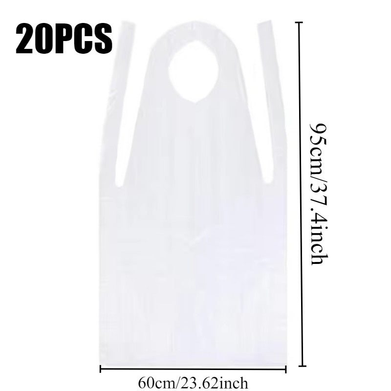 Одноразовые прозрачные пластиковые фартуки, упаковка из 10, 20, 50 штук для рисования, готовки, домашних дел