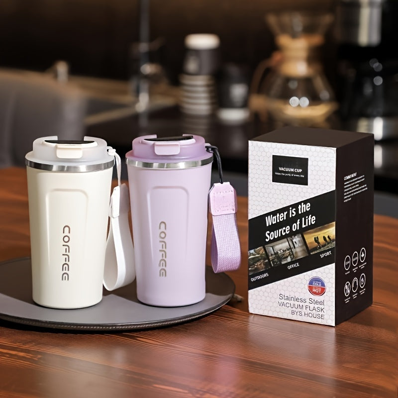 Smart Stainless Steel Double-Layer Vacuum Coffee Cup with Temperature Display