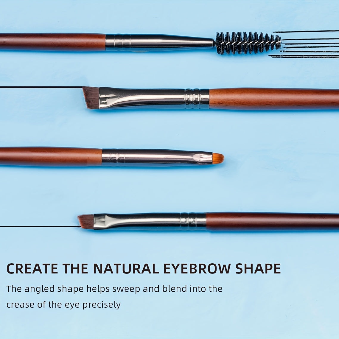 Set de 24 brochas de maquillaje de pelo de cabra natural para polvo, contornear y sombra de ojos