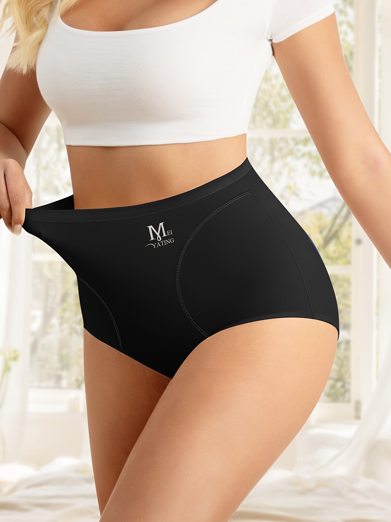 Seamless High Waist Briefs Breathable Stretchy Lingerie for Fall Winter
