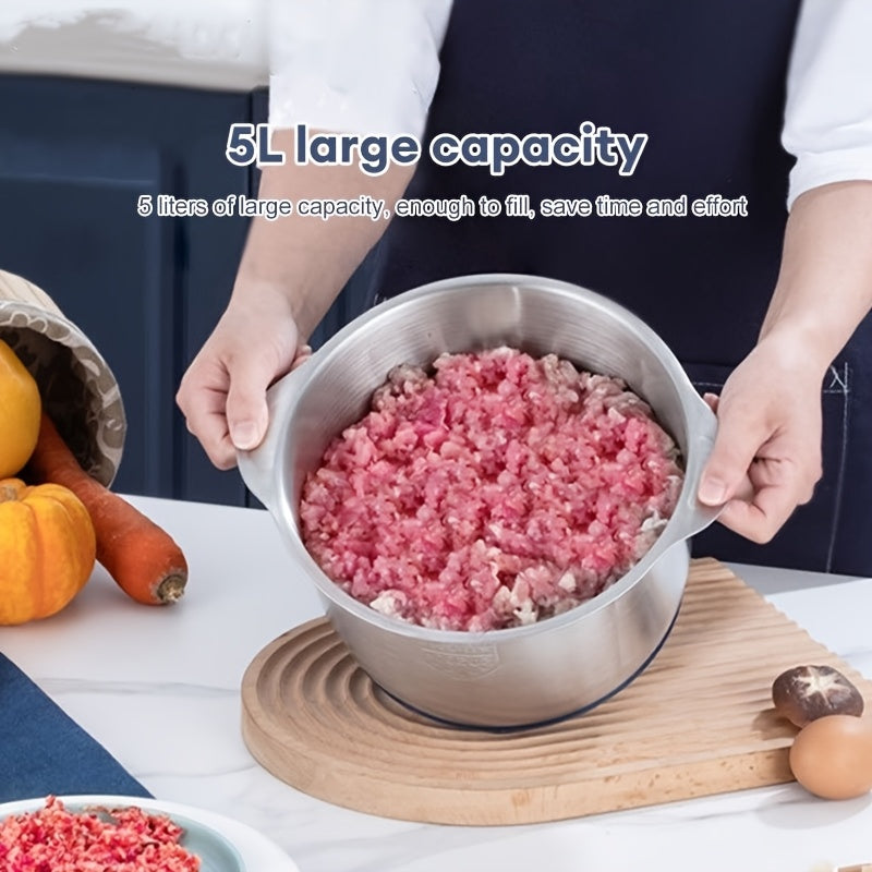 Electric meat grinder stainless steel housing 5L capacity