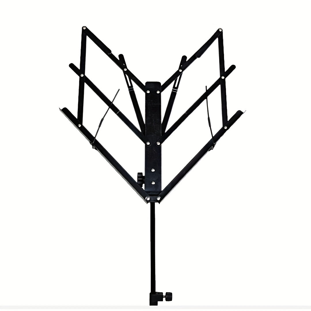 Adjustable Height Folding Music Stand Alloy Black for Instruments