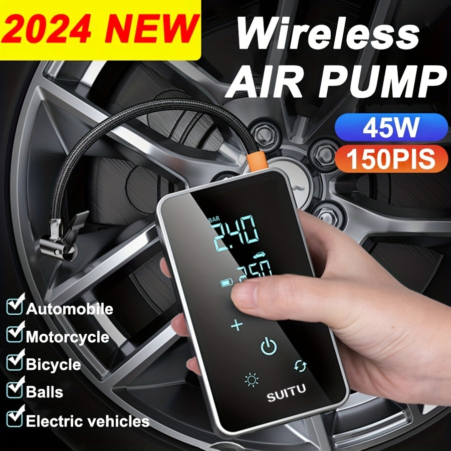 Electric Tire Inflator Portable USB Rechargeable Digital Display for Cars Bicycles Motorcycles and Boats