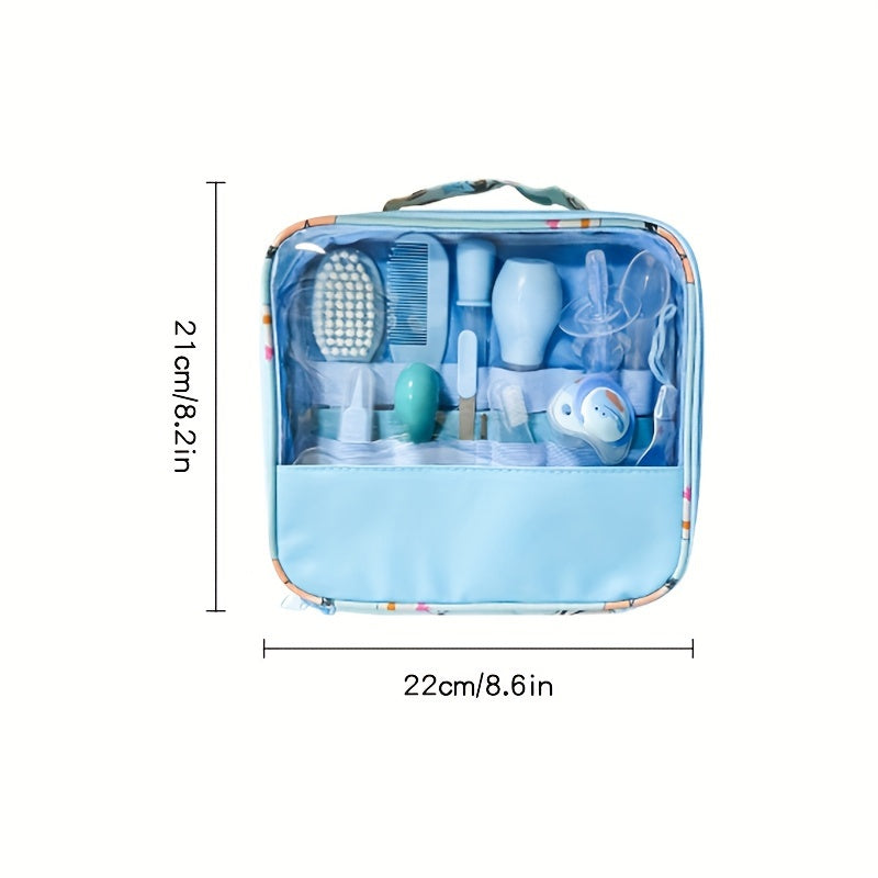 13-Piece Baby Grooming Kit Pink or Blue with Nasal Aspirator and Tongue Cleaner