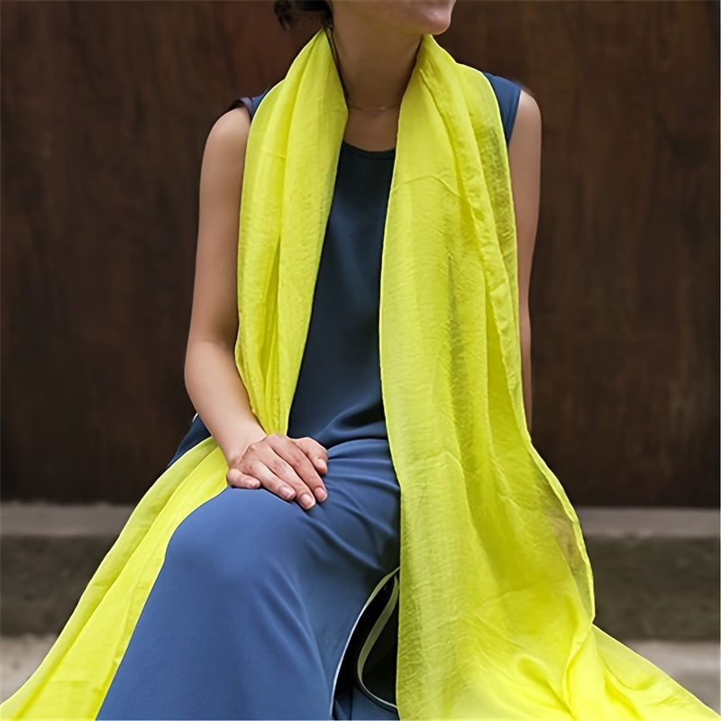 Women's Large Solid Color Scarf Lightweight Shawl for Casual Wear Windproof Sunscreen