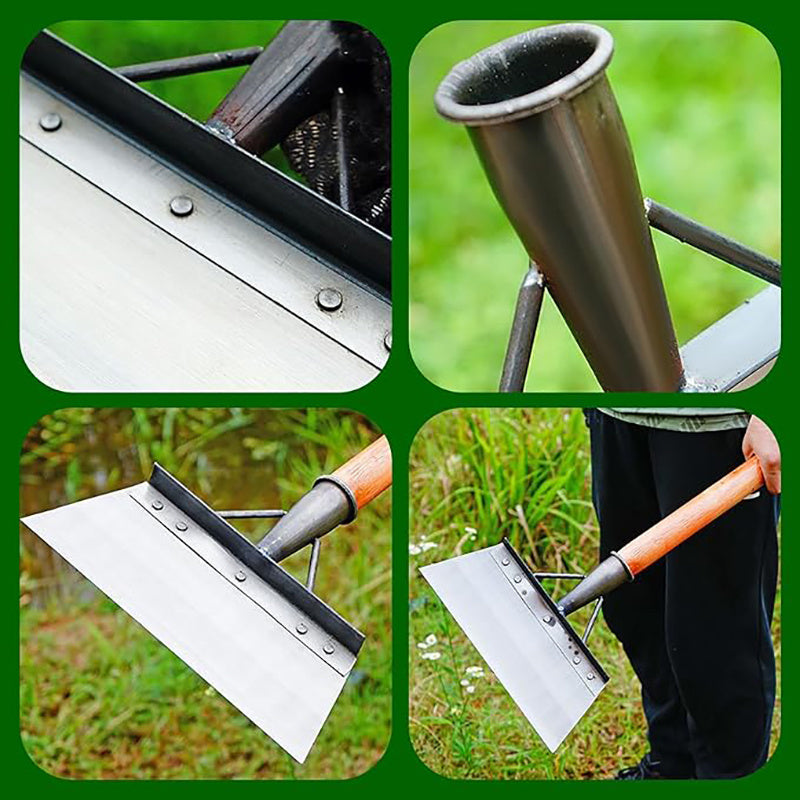 Stainless Steel Garden Shovel Multi-Function Handle-Free Yard Weeding and Cleaning Tool