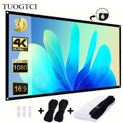 Экран для проектора на улице 60 дюймов 4K HD, складной, моющийся, двусторонний, портативный для домашнего кинотеатра, офиса