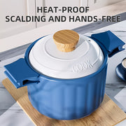 Keramika Sho'rva Qozoni: Issiqlikka chidamli, yopishqoq bo'lmagan, sho'rva va uzum uchun xavfsiz. Uy oshxonasida foydalanish uchun ideal, induksion pechlar uchun mos emas.