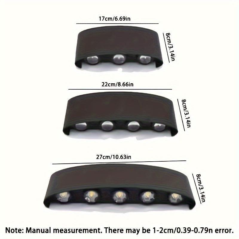 Aplique de pared LED para exteriores con luz cálida, montaje semi empotrado, plástico