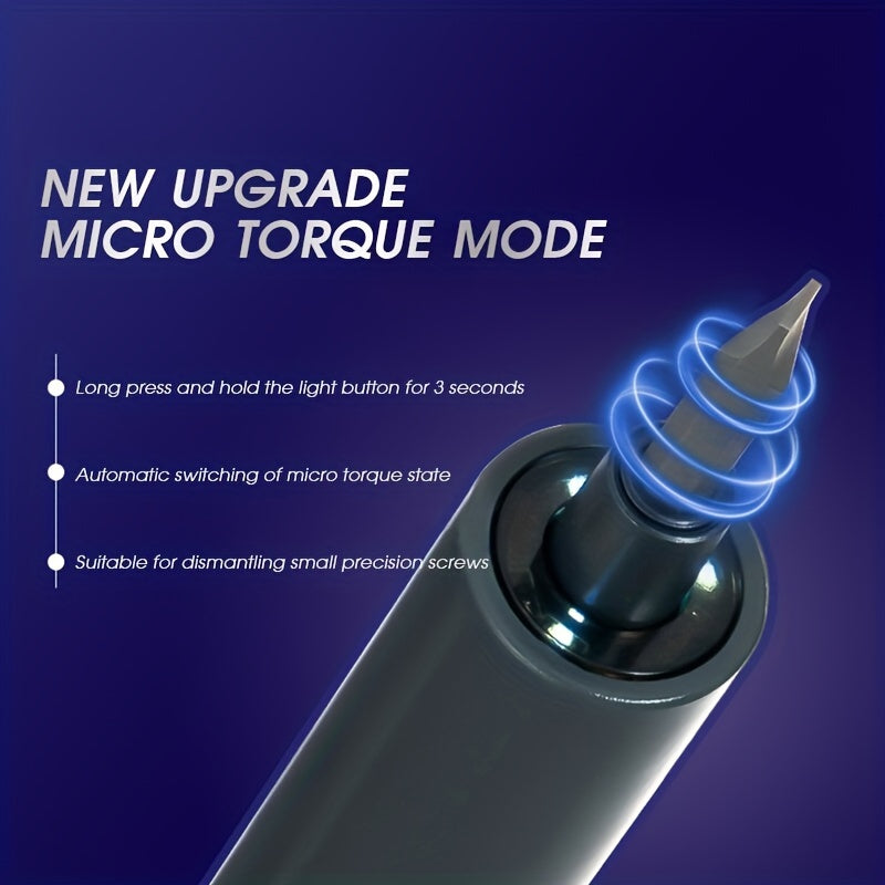 Набор электрических отверток 28-в-1 с LED-подсветкой, перезаряжаемый, микроток