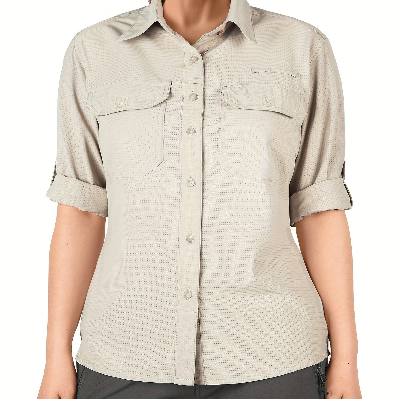 Women's Quick Dry Long Sleeve Shirt for Hiking Travel Plus Size