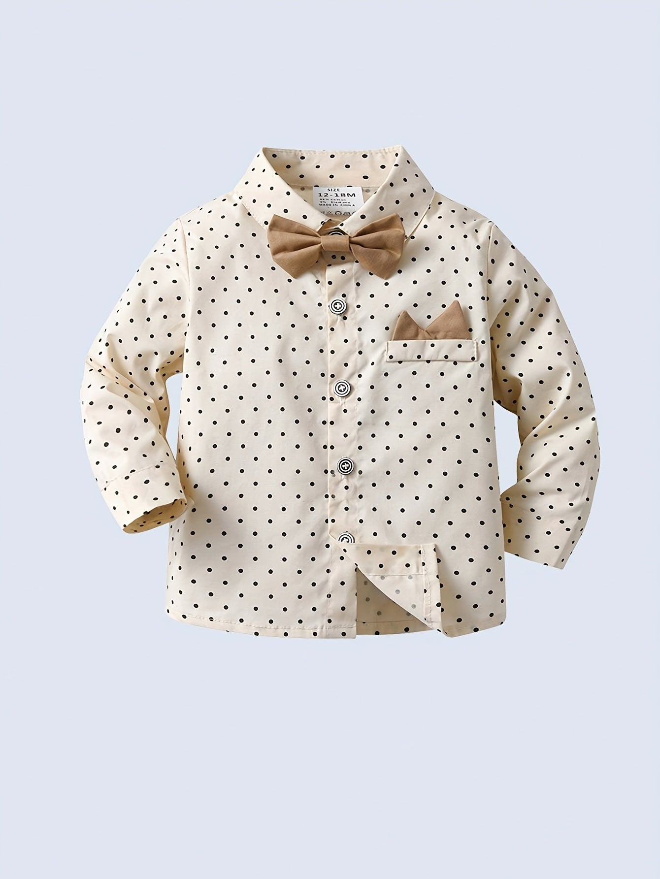 Boys' Suit Set 2 Pieces Polka Dot Shirt Bowtie Pants Casual Woven Fabric