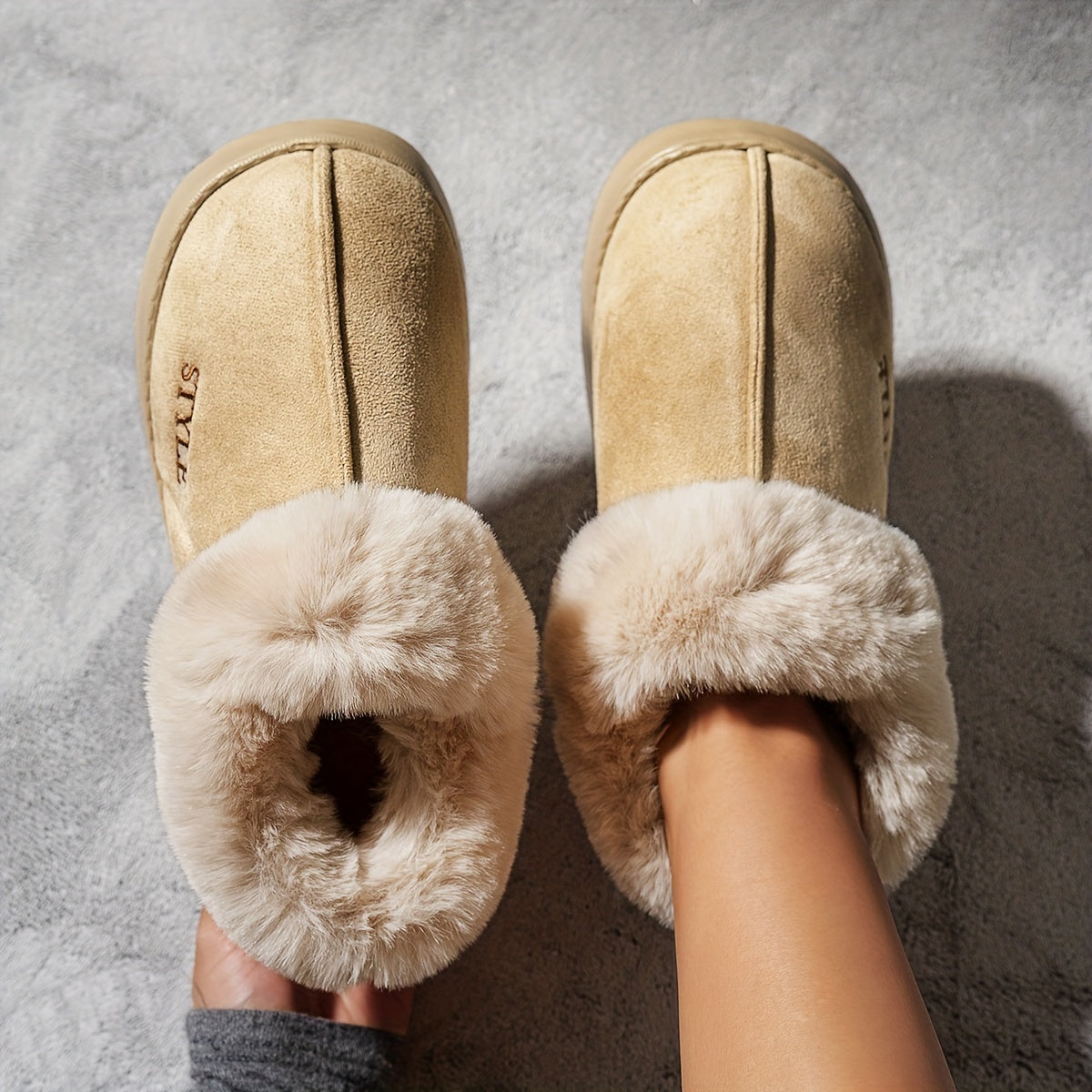 Women's Winter Velvet Fluffy Warm Indoor Non-slip Slippers