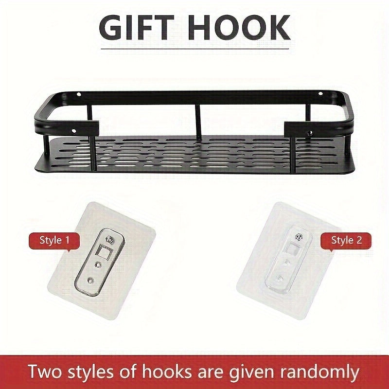 Rustproof Metal Shower Caddy Holds Two Bottles No Drilling Bathroom Organizer