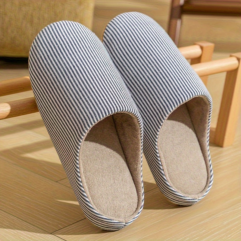 Unisex Breathable Fabric Home Slippers Non-Slip Odor-Resistant Indoor Shoes