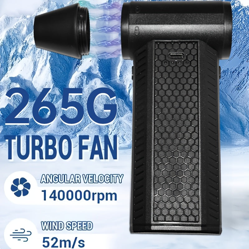 Portativ Turbo Jet Fan USB qayta zaryadlanadigan, brushless motorli, ichki va tashqi foydalanish uchun