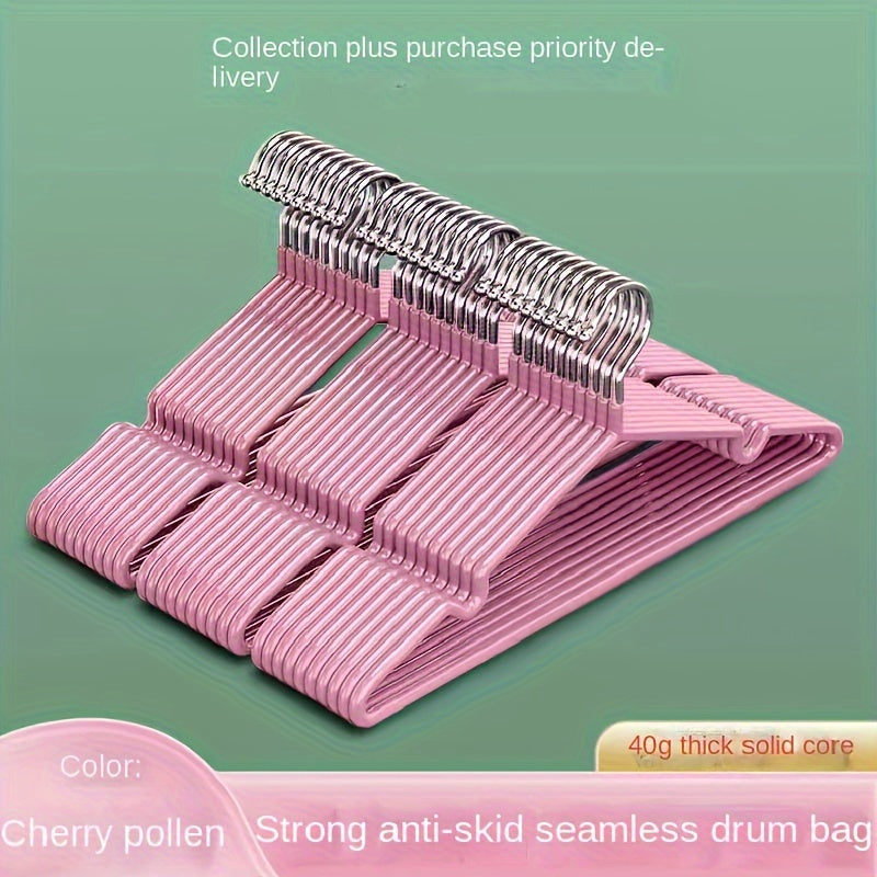 Juego de 50 perchas de metal rosa con diseño de flor de cerezo antideslizantes y duraderas para organización de armario