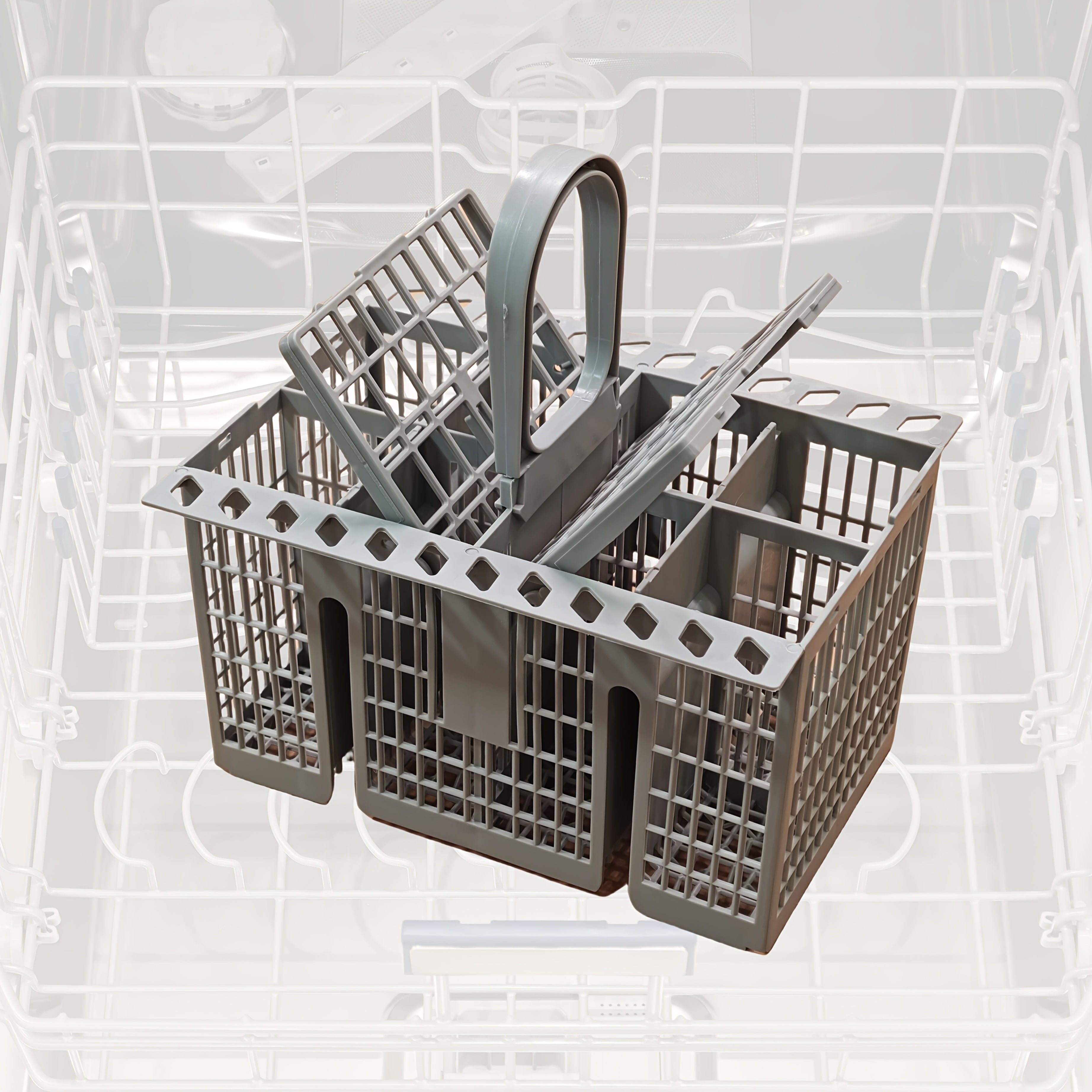 Plastic Dishwasher Cutlery Basket with Knife and Fork Storage Durable Material