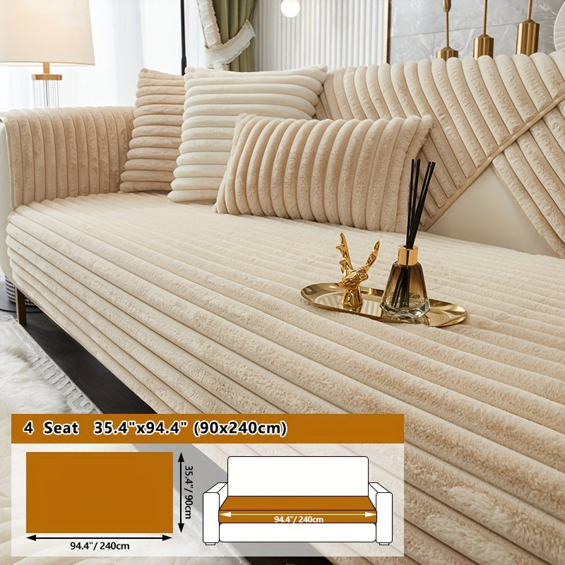 Мягкая накидка на диван, моющаяся в машине, с нескользящим покрытием из кроличьего меха для гостиной, спальни, офиса