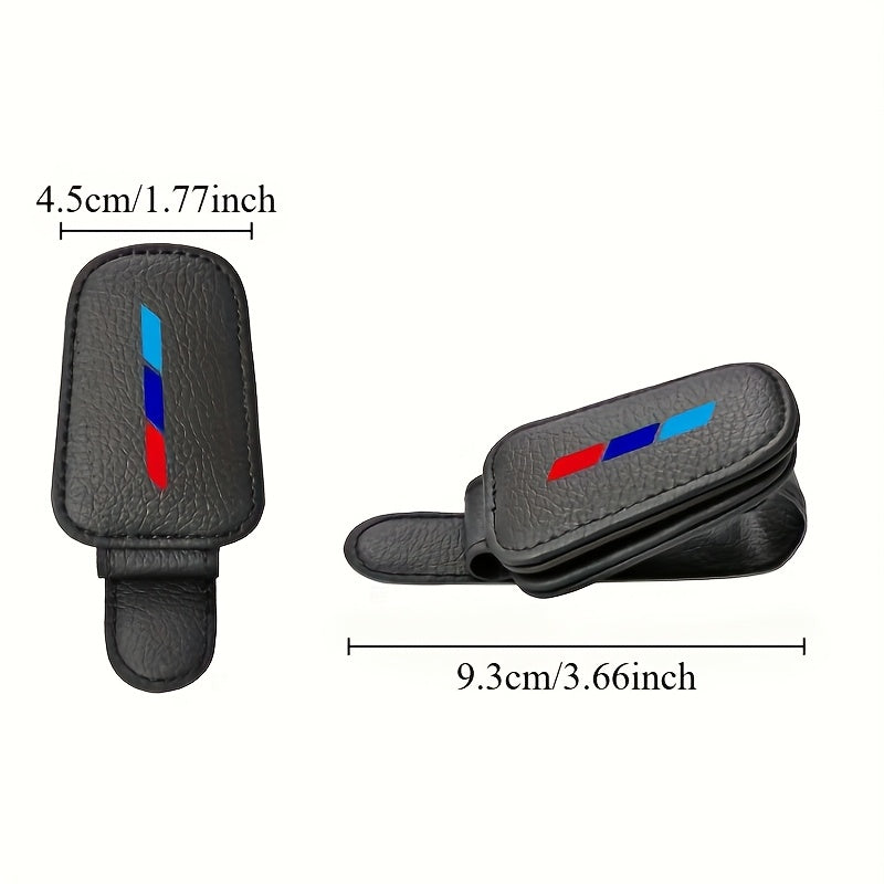 Универсальный держатель для очков на солнцезащитном козырьке автомобиля из искусственной кожи для водителей