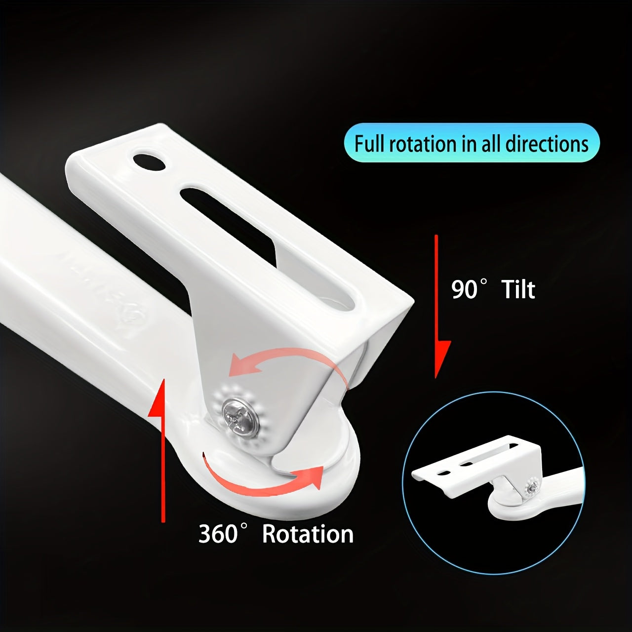 360° buriladigan metall devor uchun o'rnatish uchun projektorlar, kameralar, veb-kameralar uchun moslashuvchan va oson o'rnatish