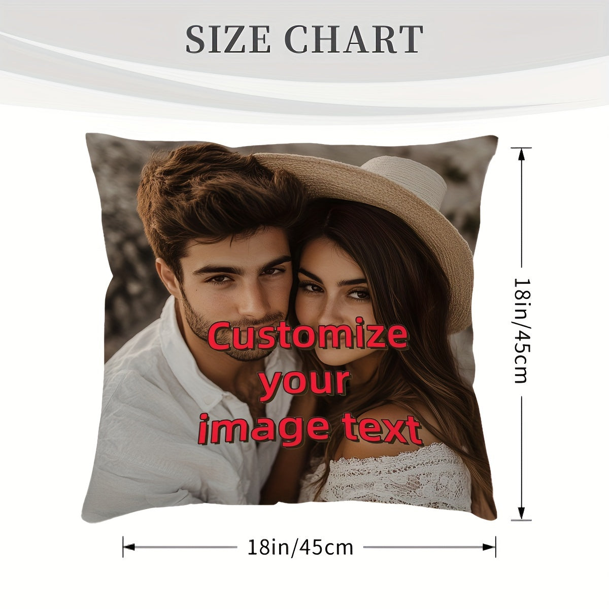 Personalized Photo Throw Pillow Cover Short Plush Cushion Case for Sofa Bed Car Decor