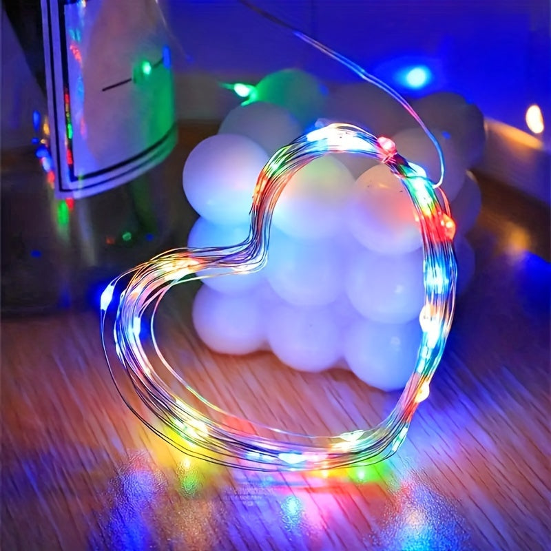 Luces de hadas LED alimentadas por batería, blanco cálido, cable de cobre, luces de cuerda con cielo estrellado para decoración interior