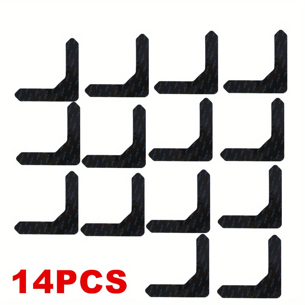 Carpet Corner Pads for Area Rugs 6/14/28 Pack Anti-Slip Reusable Washable L-Shaped Stickers