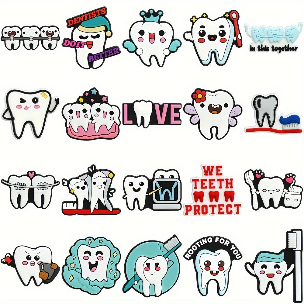 Unisex Plastic Tooth Care Shoe Charms Mini Braces Toothbrush Band Aids