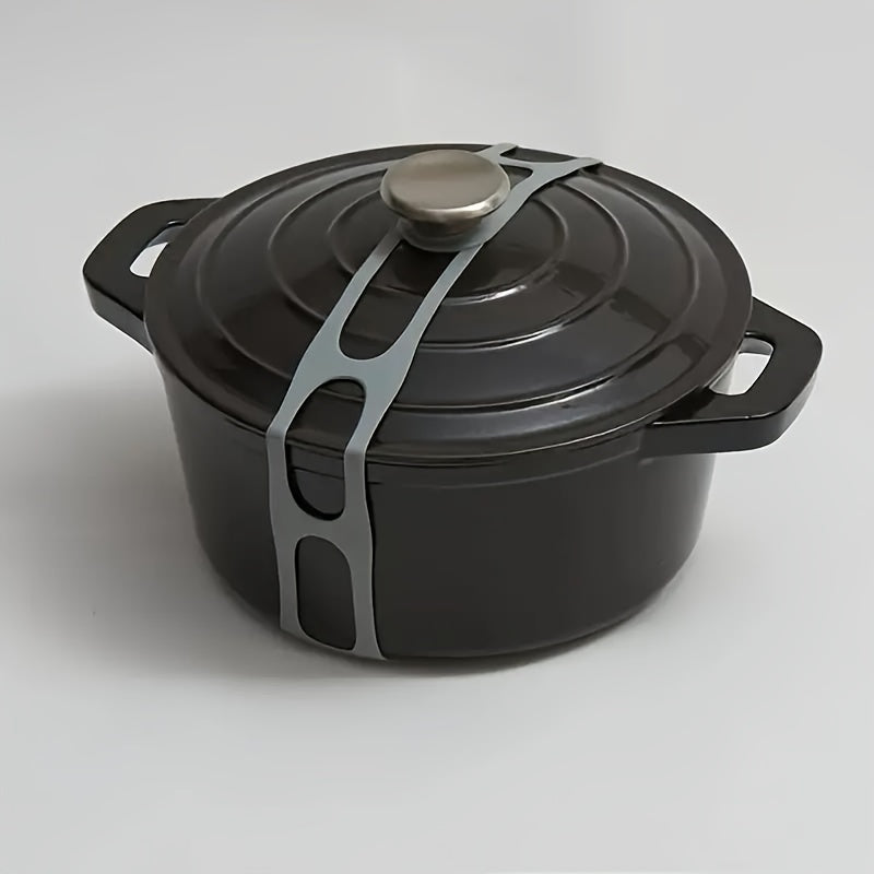 Ajustable agarrador de tapa de silicona, sellador a prueba de fugas, cubreollas gris azul