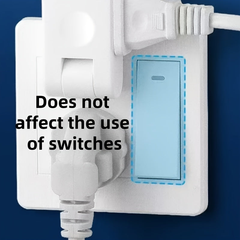 Adaptador de corriente de viaje europeo 1 a 4 enchufes europeos, rotación de 180°, 110V/220V