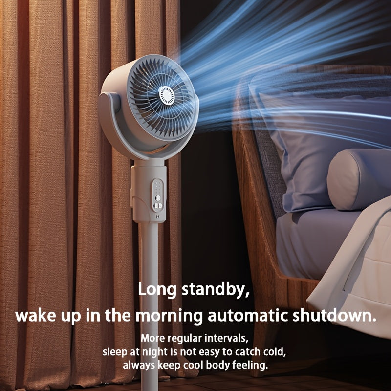 Three-in-One Shaking Head Floor Fan with Adjustable Heights for Home Dorm Outdoor