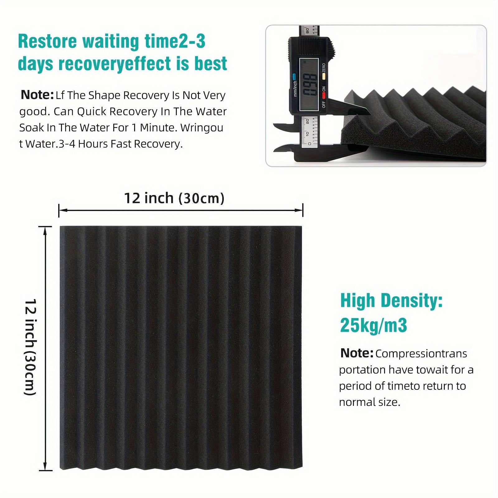 60pcs High-Density Foam Acoustic Panels for Noise Reduction Soundproofing in Rooms