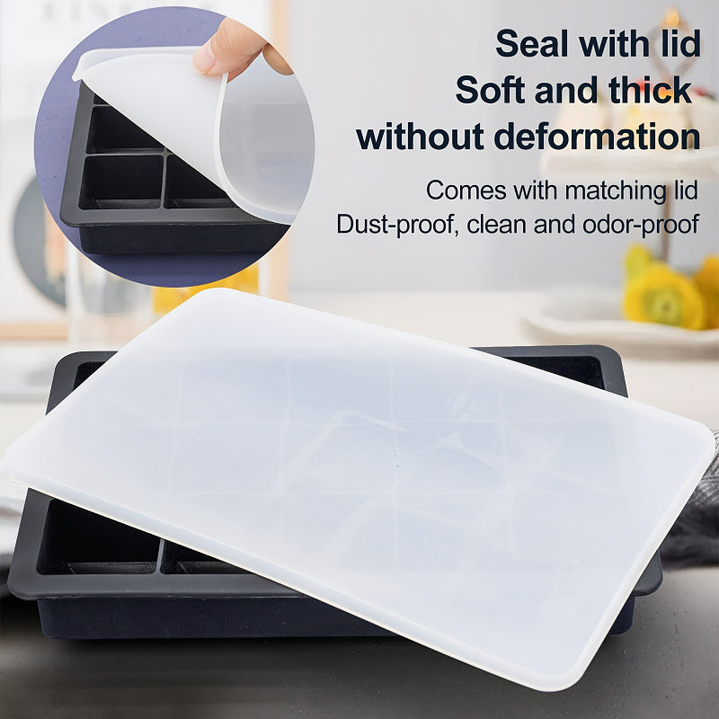 Силиконовая форма для льда 6/15/24 кубиков, квадратный ледогенератор для кухни и лета