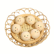 Wooden Beads with Doll Head and Smile Face, Pack of 20 25 or 30