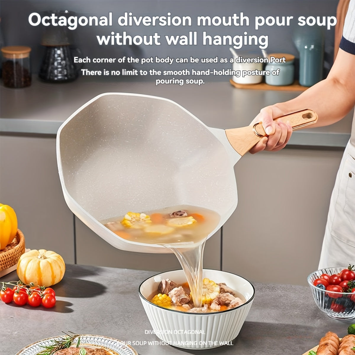 30cm Qotishma Alyuminiy Non-Stick Qovurilgan Qozon, Katta Hajmli, Mashina Yuvishga Yaroqli