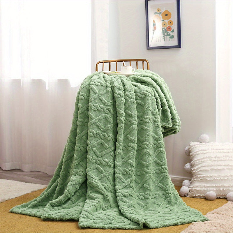 Lamb Fleece Blanket Plush Cozy Thick Material for Bed Couch Travel