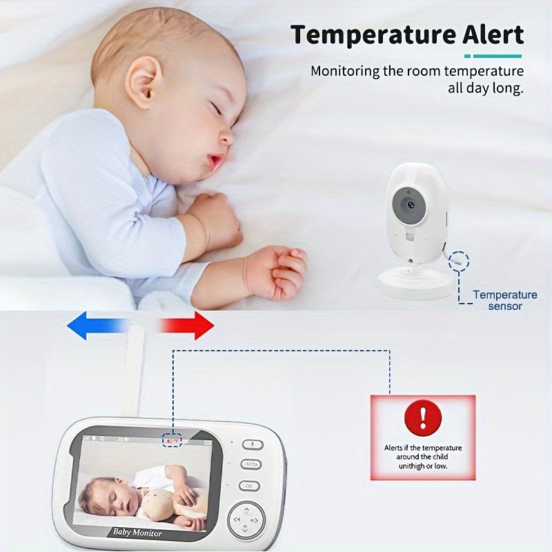 Baby Monitor 720P Camera 8.89cm LCD Wireless Video Night Vision Two-Way Audio