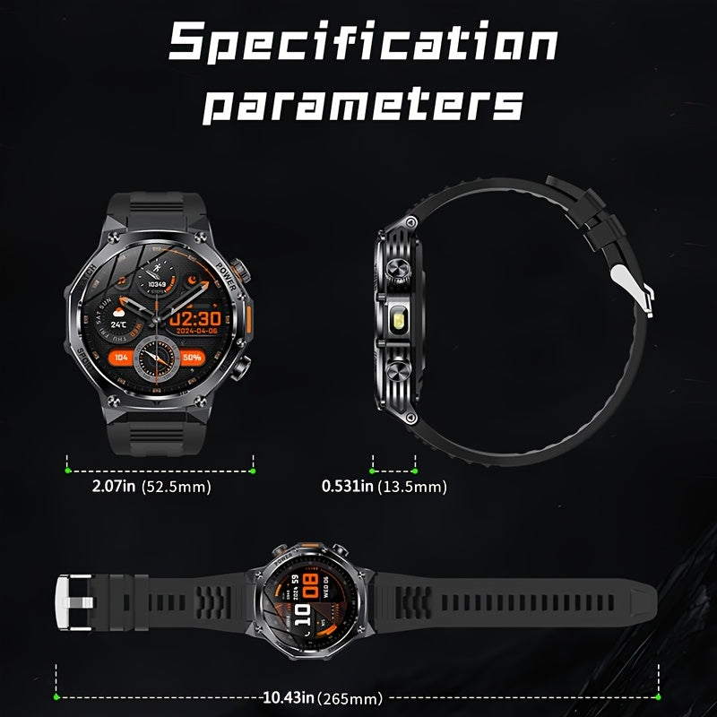 2025 LED Erkaklar Aqlli Soati, Qo'ng'iroq bilan, 4.32 sm HD Ekran, AI Ovoz Assistanti, Musiqa Boshqaruvi, iPhone va Android uchun