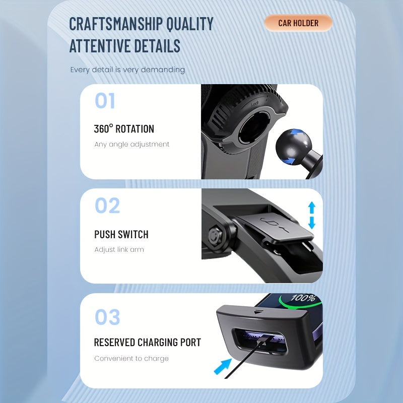 Soporte para coche en el tablero para teléfonos y tablets de 10-33cm ajustable