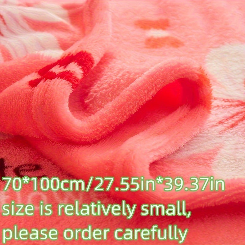 Flower Print Flannel Blanket Soft Warm Throw for Couch Bed Camping