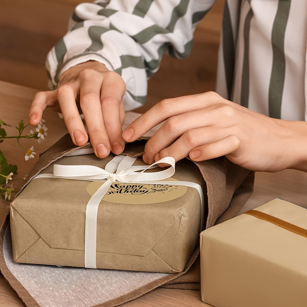 250 круглых термальных этикеток 3 дюйма коричневого цвета для малого бизнеса и офисного использования